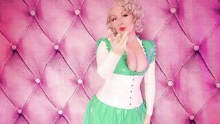 White Latex Rubber Catsuit Medical Fetish Tease Movie Scene - Hawt Pin Up mother I'd like to fuck Arya Grander - 5 image