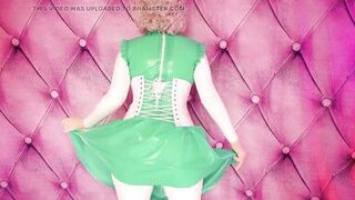 White Latex Rubber Catsuit Medical Fetish Tease Movie Scene - Hawt Pin Up mother I'd like to fuck Arya Grander - 9 image