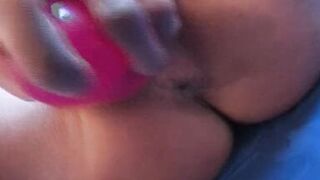 Super breasty German sweetheart stuffing anything in her hairless cum-hole