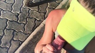 The cyclist left with jizz in the dark hole..