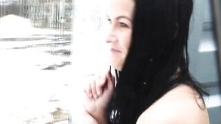 Wicked mother I'd like to fuck likes to engulf a stranger's cock outdoors