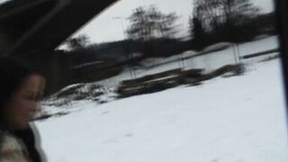 Wicked mother I'd like to fuck likes to engulf a stranger's cock outdoors