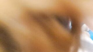 I engulf him lustfully and paw him until this guy fills my large boobs with cum