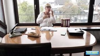 EVA ENGEL: Nasty cock addicted secretary bonks with shy job applicant