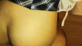 Glamorous Latin Babe whore in a miniskirt goes from the university str8 to the motel