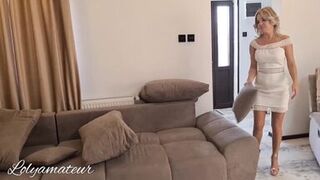 After work Stepmon share a sofa with Stepson previous to daddy come home - 2 image