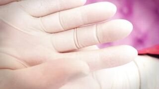 ASMR fetish clip: latex gloves fetish and oil - great soundings and close ups (Arya Grander) POV