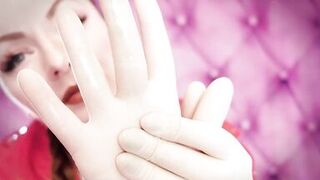 ASMR fetish clip: latex gloves fetish and oil - great soundings and close ups (Arya Grander) POV