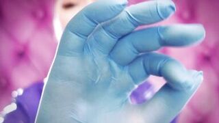 ASMR movie scene hawt sounding with Arya Grander - blue nitrile gloves fetish close up episode