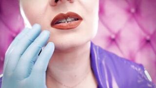 ASMR movie scene hawt sounding with Arya Grander - blue nitrile gloves fetish close up episode - 15 image