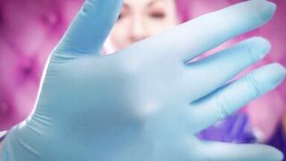 ASMR movie scene hawt sounding with Arya Grander - blue nitrile gloves fetish close up episode - 3 image
