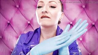 ASMR movie scene hawt sounding with Arya Grander - blue nitrile gloves fetish close up episode