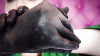 ASMR clip: nitrile gloves and oil - fetish Glaminatrix Arya Grander - great relax hawt sounding POV
