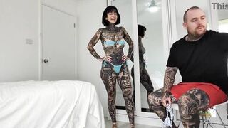 African and White Polka Dot Micro Bikini Try on Haul Melody Radford - 7 image