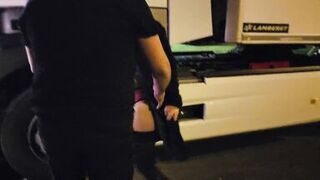 in exhib a truck driver surprises me and bonks my cunt and my a-hole