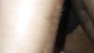 Dark man plays with white bawdy cleft and jism pie