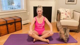 65 Year Old Granny Does Yoga For Inexperienceder males fitness class