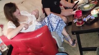 Bull's POV of husband Fluffing and POV closeup of Fucking a Mature Pussy