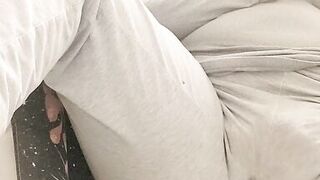 Trying to be quiet, dirty talk and cumming in my clothes