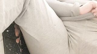 Trying to be quiet, dirty talk and cumming in my clothes