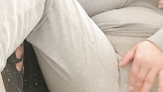 Trying to be quiet, dirty talk and cumming in my clothes