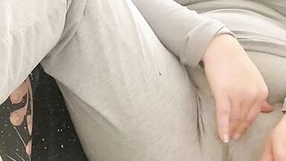 Trying to be quiet, dirty talk and cumming in my clothes