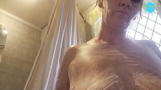 Wet bra and soapy tits