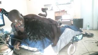 Stroking Black Milf Pussy Raw