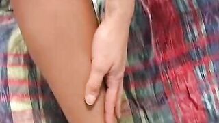 In pantyhose she fascinates the man for extravagant games