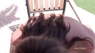 AuntJudysXXX - Hot MILF Housewife Eva Johnson fucks you on the patio (POV Experience)