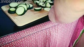 Sexy mature stepmom cooking