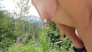 Lonpussy, Out and about in the Cascades again. Heavy Nipples and Giant Pussy.