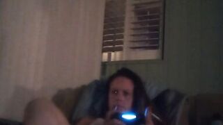 Little by little I take off my mini dress and panties while smoking and playing Fortnite