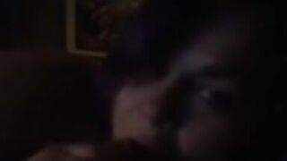 Amateur milf giving blowjob to side piece