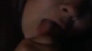 Amateur milf giving blowjob to side piece