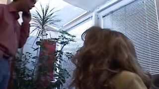 Busty blonde lady from Germany get her round ass sprayed with cum