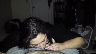 hot bbw wife gives amazing blowjob POV