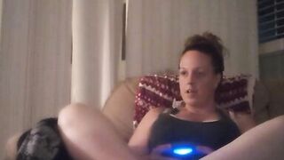 Milf Smoking Cigarettes Playing Video Games In Mini Dress