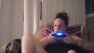 Milf Smoking Cigarettes Playing Video Games In Mini Dress