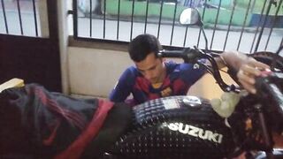 I FUCK WITH THE MOTORCYCLE MECHANIC BECAUSE I HAVE NO WAY TO PAY HIM FOR THE FIXED