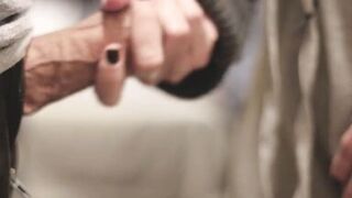 Sharing hotel room with coworker. He masturbates with the door open to tease me.