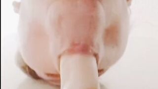 Horny milf deep throats and sucks it