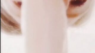 Horny milf deep throats and sucks it