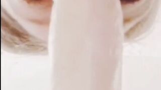 Horny milf deep throats and sucks it