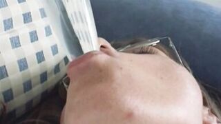 Horny German MILF masturbating before her dude bangs her hard