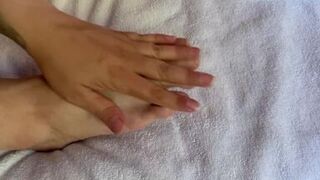 Sexy female feet nail polish