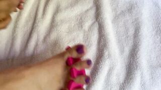 Sexy female feet nail polish