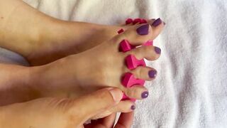 Sexy female feet nail polish