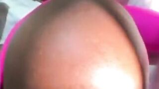 Ebony thick and curvy stepmom fucks stepson in her pink tight leggings p1