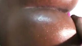 Ebony thick and curvy stepmom fucks stepson in her pink tight leggings p1